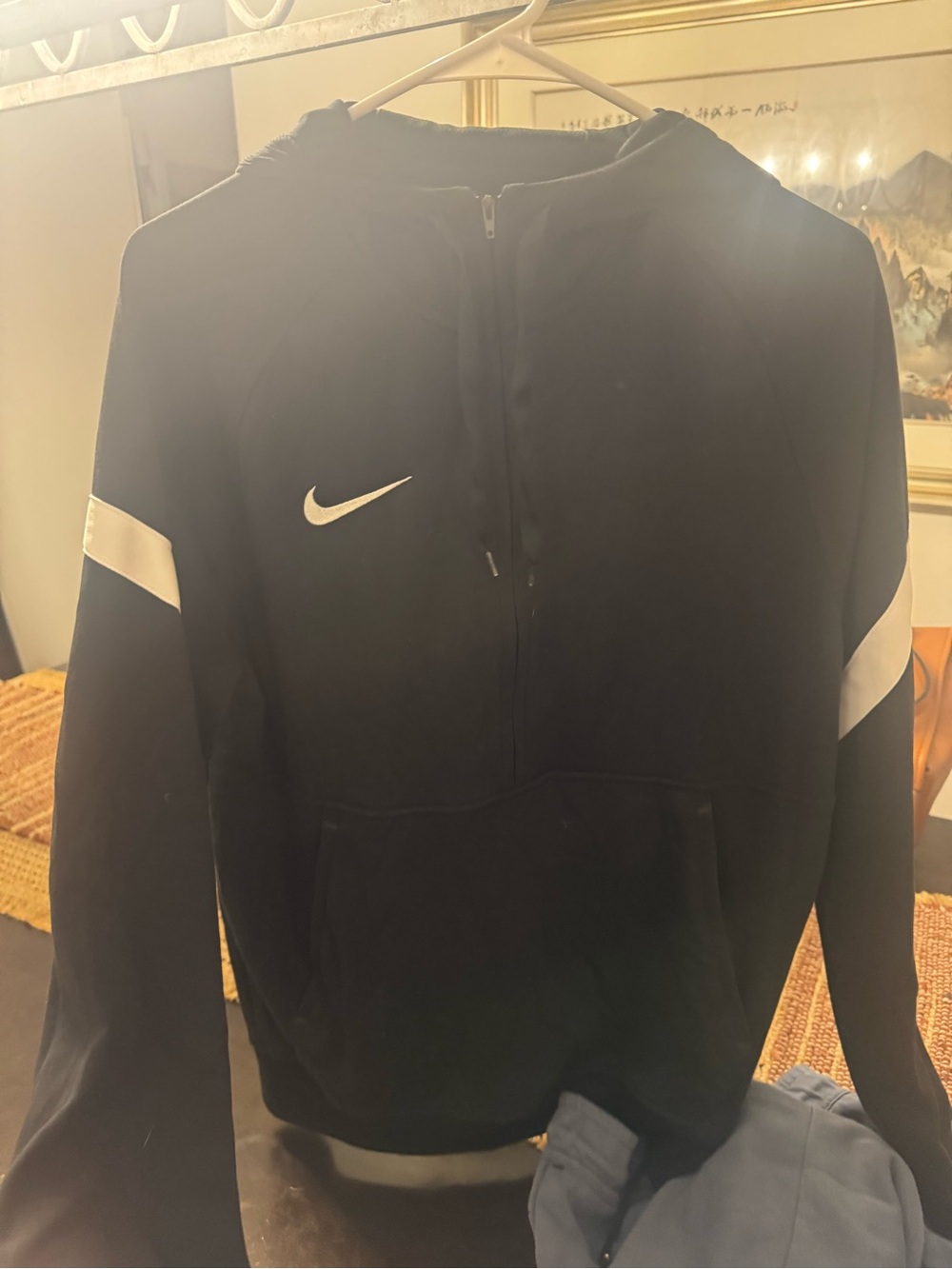 Nike Men’s Black Performance Jacket with White Accents
